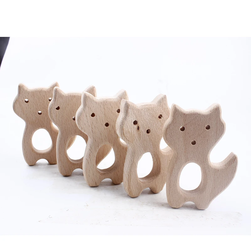 Детские деревянные Прорезыватели для зубов пищевого качества из бука и дерева в