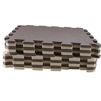 10 piece eva foam puzzle exercise mat interlocking floor tiles brownbeige