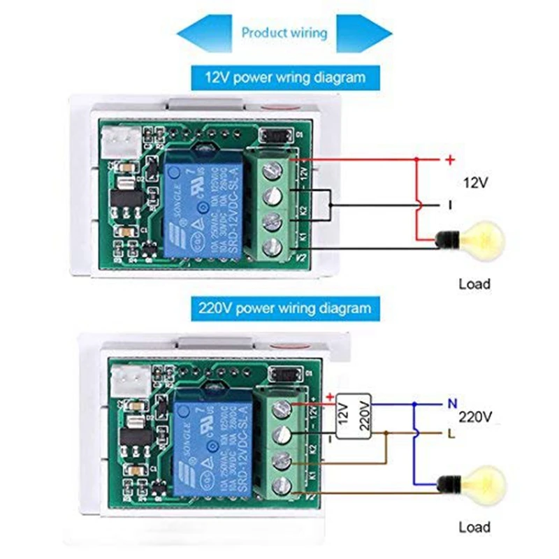 Цифровой модуль переключателя температурного контроллера 12 В постоянного тока-50