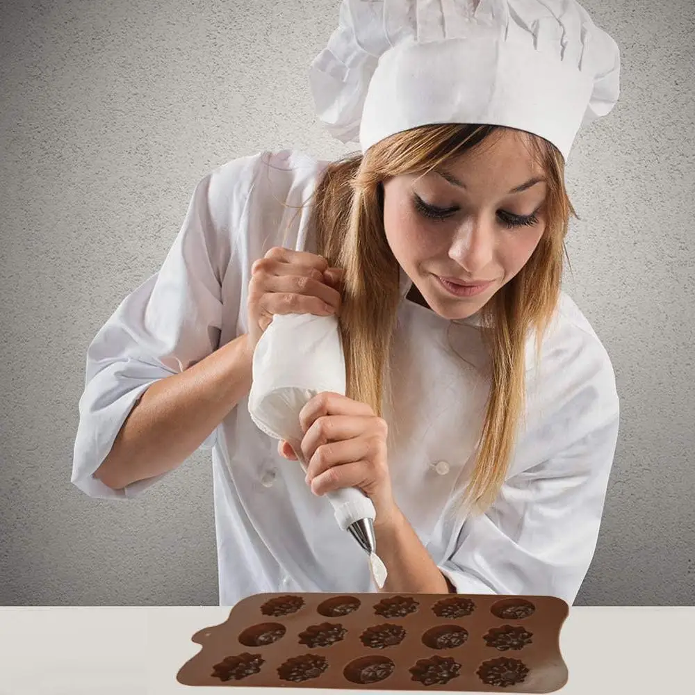 15 полость силиконовая форма для выпечки в Декор пресс форм с цветочным принтом