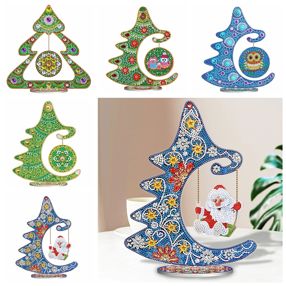 

5D DIY Diamond Painting Christmas Tree Craft Home Ornaments Resinstone Mosaic Christmas Decoration for Home Navidad Gifts