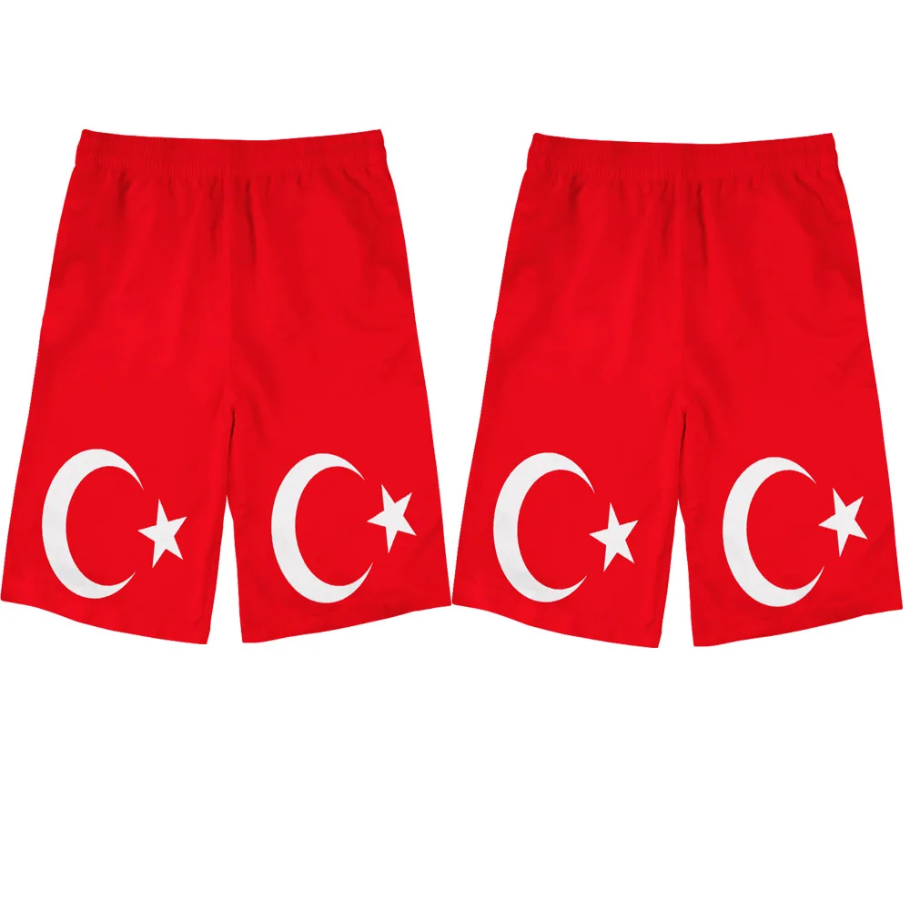 

TURKEY male youth custom name number photo tur beach shorts nation flag tr turkish republic turk country college casual shorts