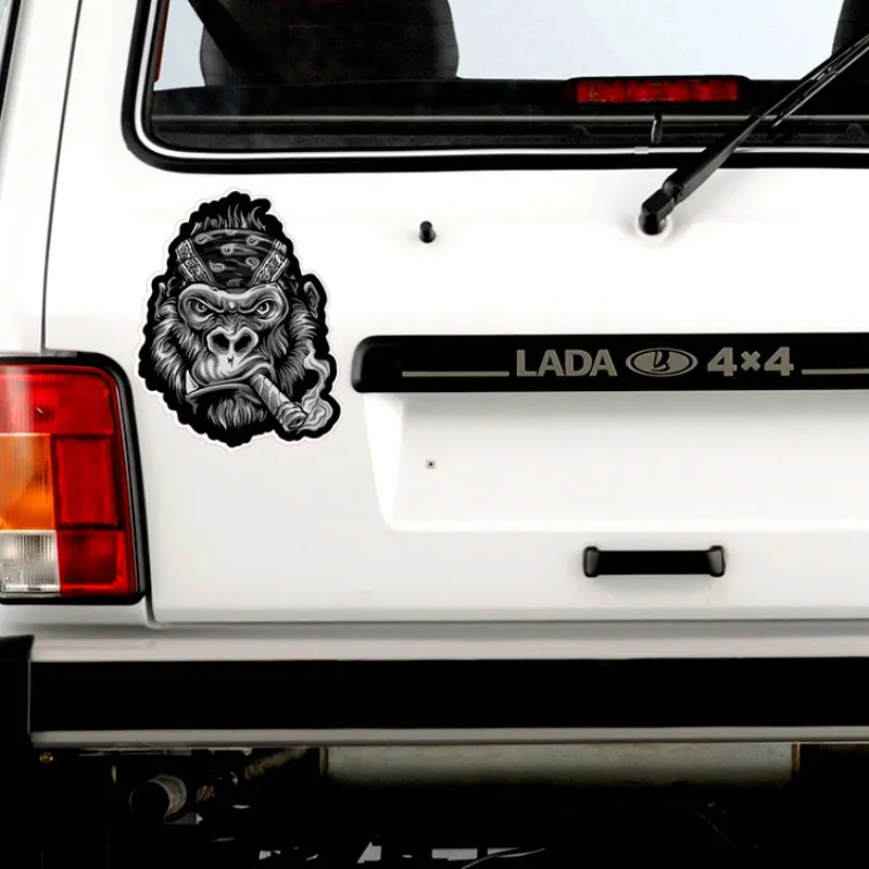 

Bandana Gorilla Patch Smoking Funny Car Sticker Bumper Motorcycle Helmet Decal KK Vinyl Cover Scratches Waterproof PVC