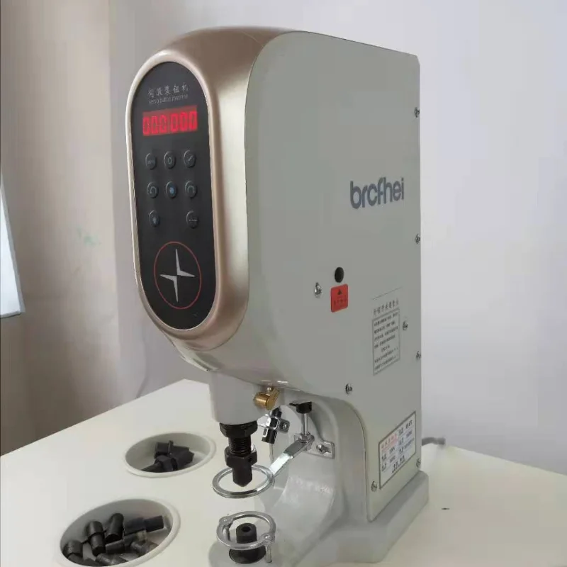 

TT Electric Dotter Automatic Big White Buckle Button Attaching Machine Device Snap Fastener Rivet Air Hole Three Head Beer Tap