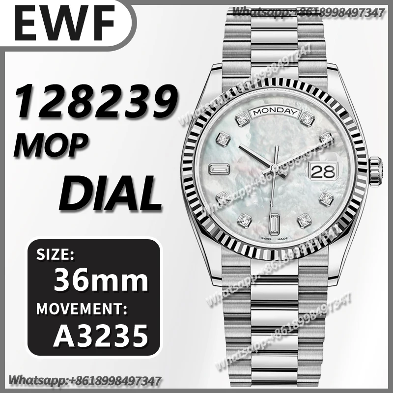 

Men's Mechanical Luxury Watch DateJust 36mm 126234 EWF 904L 1:1 Best Edition Jubilee Bracelet SA3235 Movement AAA Watch Replica