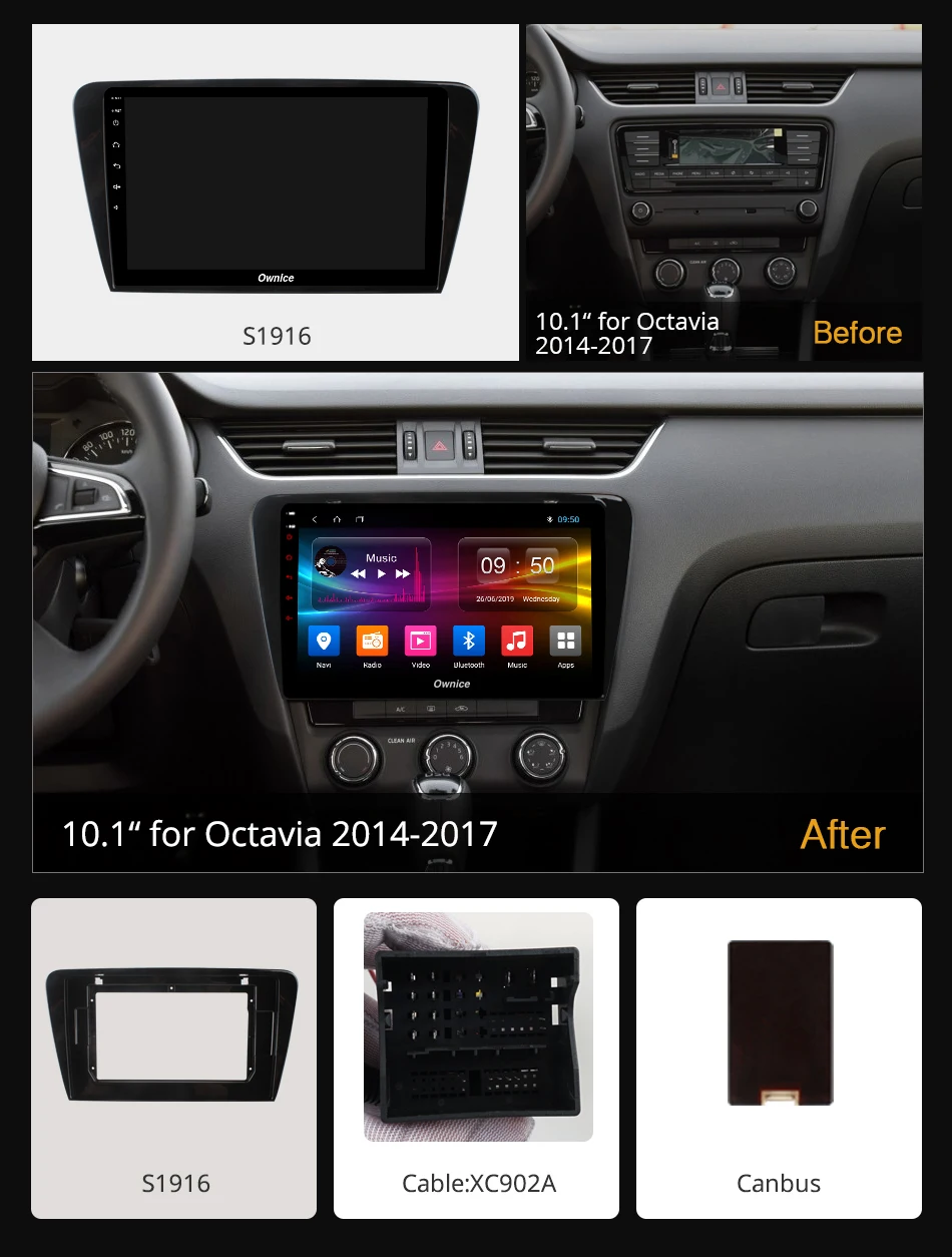 Автомобильный радиоприемник Ownice k3 k5 k6 360 градусов восемь ядер 10 1 дюйма Android 9 0 GPS
