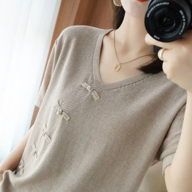 

2021 Autumn Winter Thick Sweater Women Knitted Ribbed Pullover Sweater Short Sleeve V-neck Slim Jumper Soft Warm Pull Femme tops