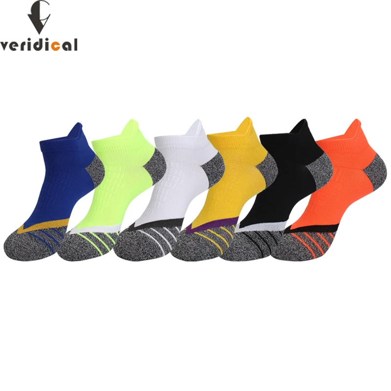 

5 Pairs Sport Ankle Socks Bike Running Marathon Non-Slip Absorb Sweat Bright Color Outdoor Basketball Cycling No Show Socks