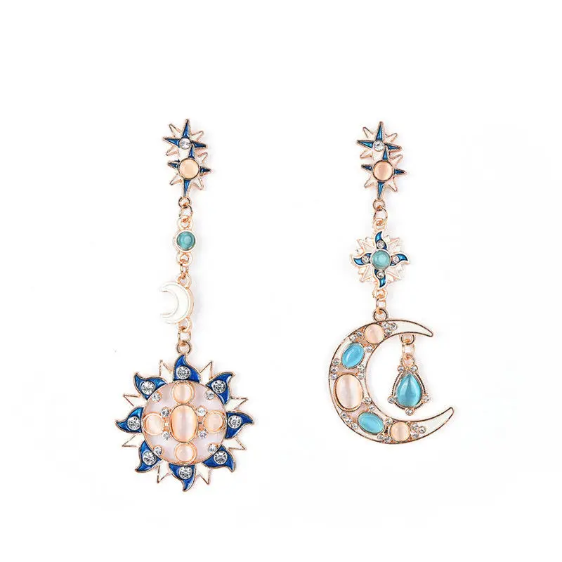 Женские богемные серьги с подвеской в форме звезды 1 пара розовые синие
