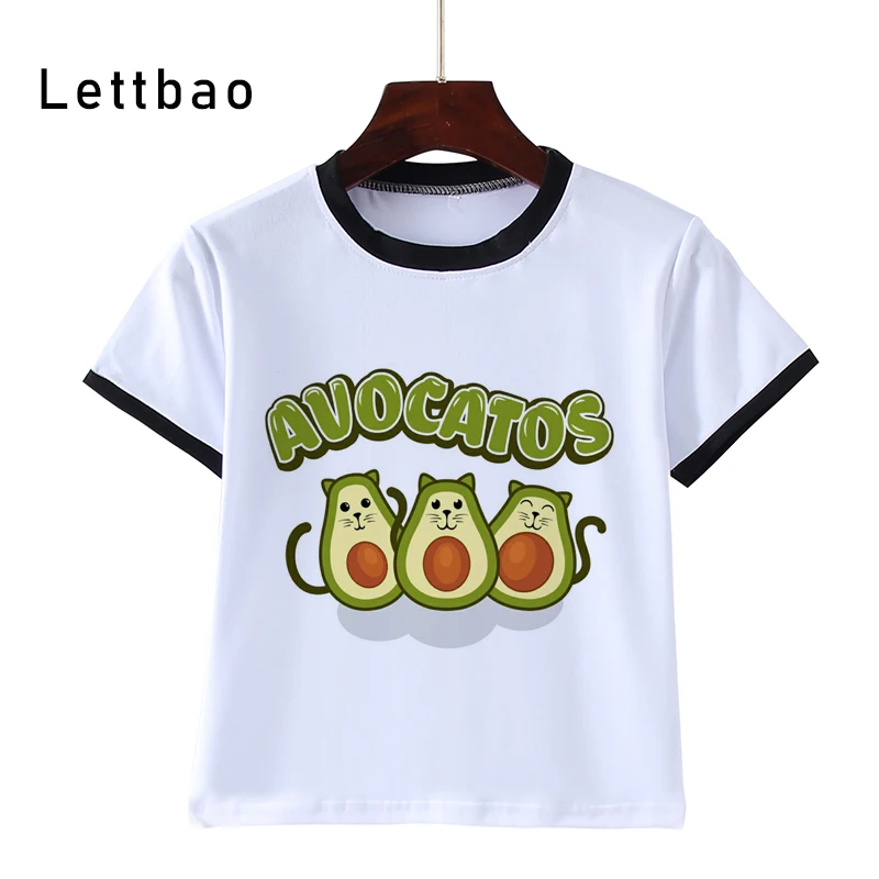 Детская одежда с авокадо 2020 летняя для девочек футболка коротким рукавом топы
