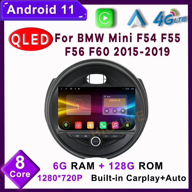 

9 INCH Android 11 6G+128G Car Radio For BMW Mini Cooper F55 F56 Clubman 2014-2020 GPS Navigation Video Player Recoder Head Unit