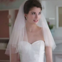 1t white ivory wedding prom bridal short veil with comb 2022