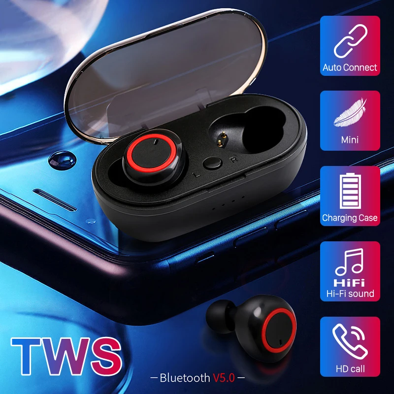 

Наушники HiFi Stereo A2 Wireless 5,0 Bluetooth, спортивные водонепроницаемые геймерские кнопки управления, с микрофоном и зарядным устройством