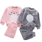 2 шт., фланелевые пижамы для мальчиков, теплые пижамы, свитер и штаны