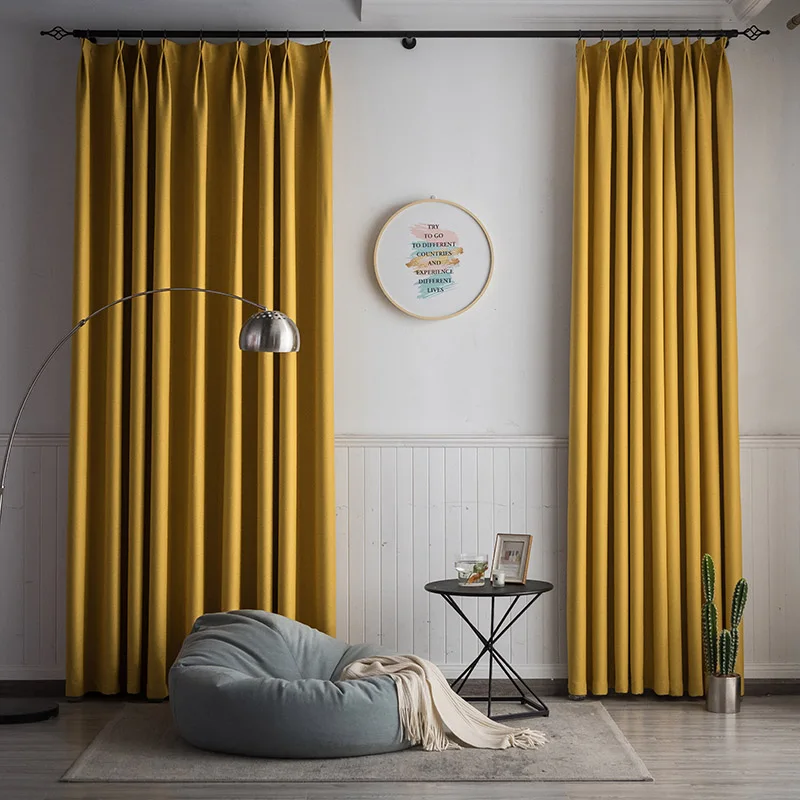 

Luxury Blackout Curtains for Living Room Bedroom Elegant Thicken Curtain Solid Drapes Customized Blinds White Tulle Window Decor