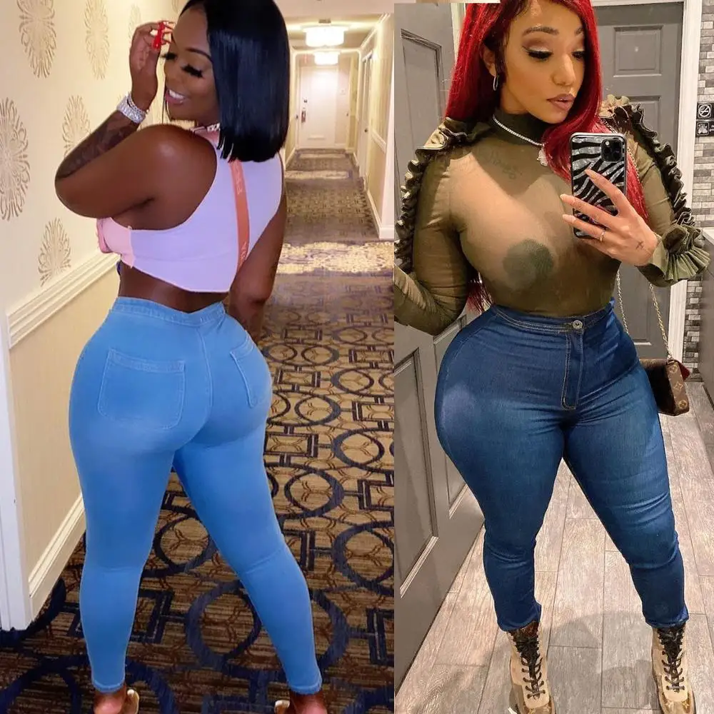 

Ladies slim jeans high waist jeans thin hips ladies jeans ladies pencil pants simple women's feet pants women casual jeans