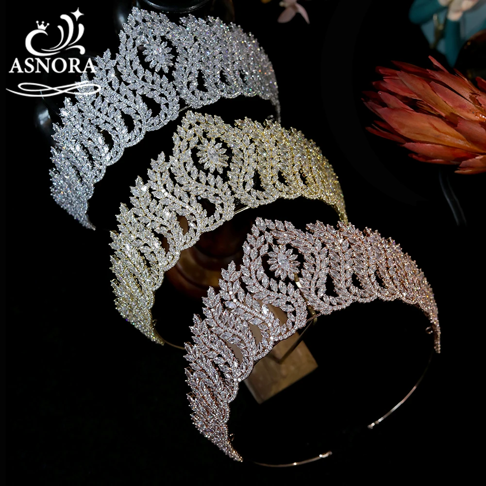 Роскошная Королевская корона CZ свадебные аксессуары для волос Золотые Большие