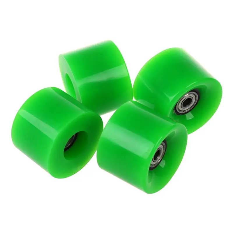 Набор из 4 колеса скейтборда 6 см Диаметр и 5 Ширина посленее зеленый|Детали
