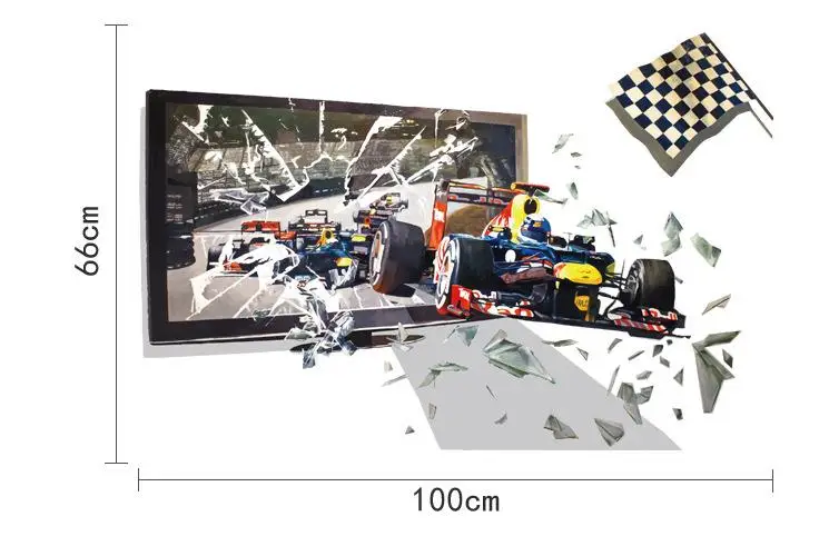 Художественная роспись своими руками Съемная Настенная Наклейка гонки из