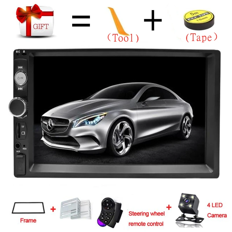 Автомобильный мультимедийный плеер с сенсорным экраном 7 дюймов автомагнитола 2