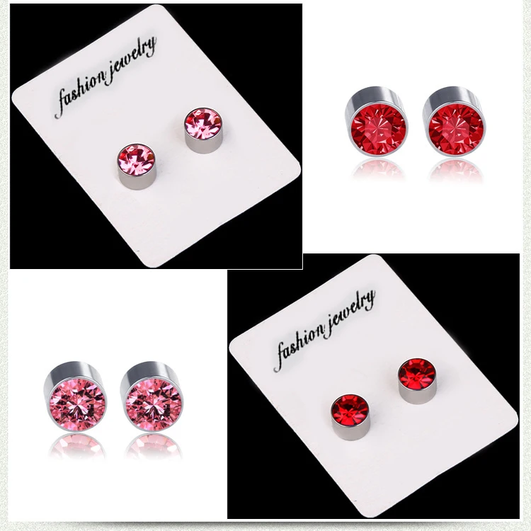 1 пара магнитные серьги гвоздики из нержавеющей стали 6 мм|Серьги-гвоздики| |