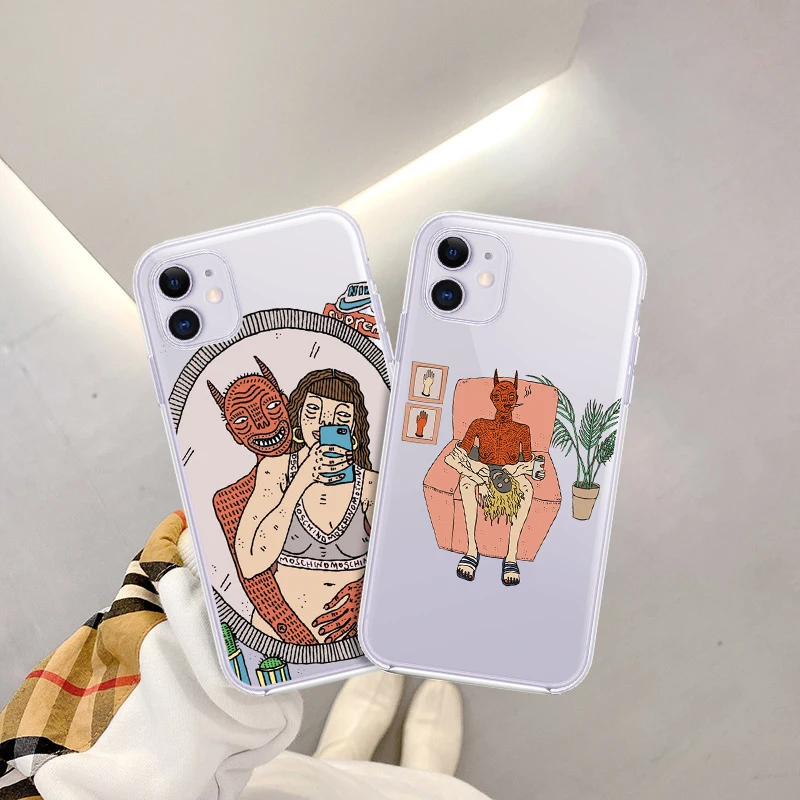 

Polly Nem Pintura Art Suave Soft TPU Phone Case For iphone 6 8 7 Plus 6S 11 12 Pro X MAX XR SE 2020 Transparent Silicone Cover