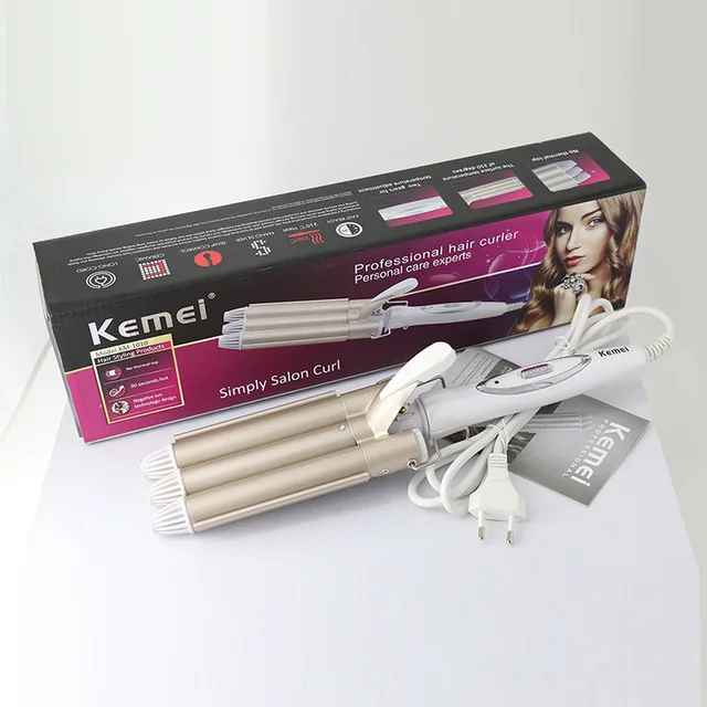 

Professional Hair Curling High Quality 110-220 Iron Ceramic Triple Barrel Hair Curler Hair Waver Styling Tools Hair Styler
