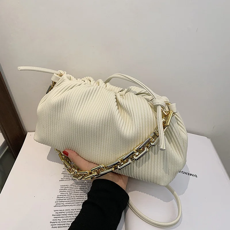 

New Pleated Fashion Chain Women's Bag Classic All-match Shoulder Female Shopper Bags For Women Crossbody Designer Tote Bolsos
