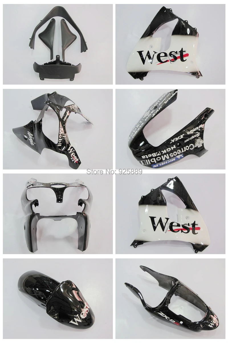

7gifts+ WEST Fairing Kit FOR KAWASAKI NINJA ZX9R 00-03 ZX 9R 00 01 02 03 ZX-9R 9 R 2000 2001 2000-2003 Fairings #wa211