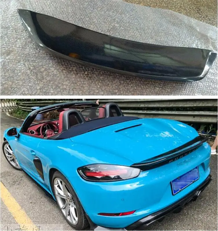 Спойлер для заднего крыла багажника из углеродного волокна Porsche Cayman Boxster 718 2016 2017