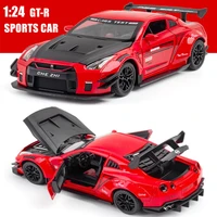 124nissan gtr sport car simulation alloy car diecast racing roadster model childrens decoration collection model toy kids gift