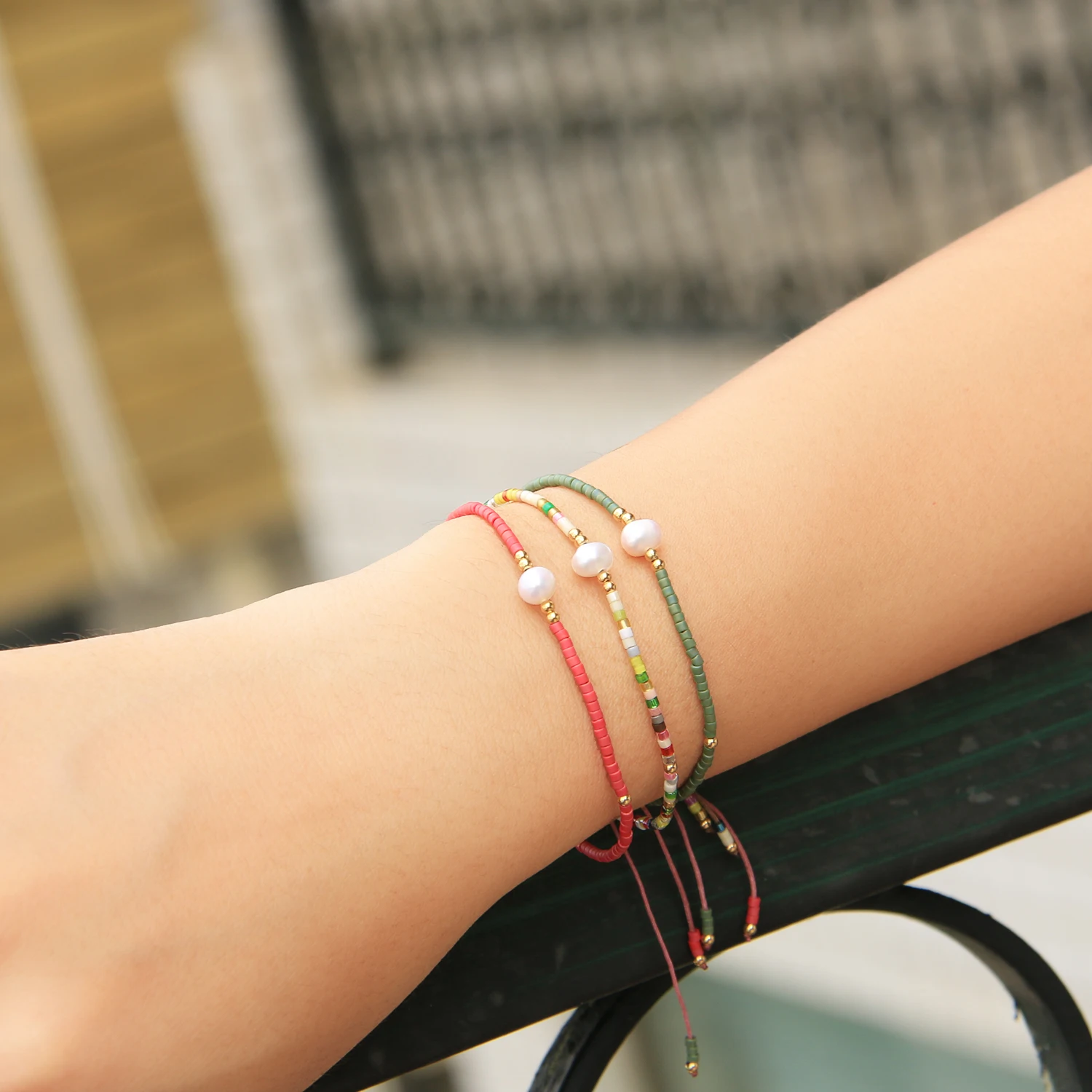 

QUANCHI Miyuki Bracelet Bohemian Seed Beads Bracelet for Women Sipmle Pearl Thin Rope Bangles Bracelets(08C)