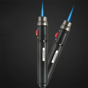 Двойная газовая зажигалка для барбекю, зажигалка для свечей, ветрозащитная сварочная зажигалка