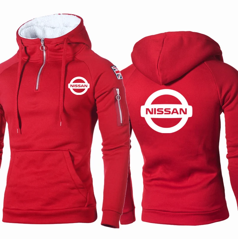 

2021NEW Fashion Spring and Autumn Men's Hoodie Nissan car logo printing Fashion high quality Pure cotton casual Men's Zip Hoodie