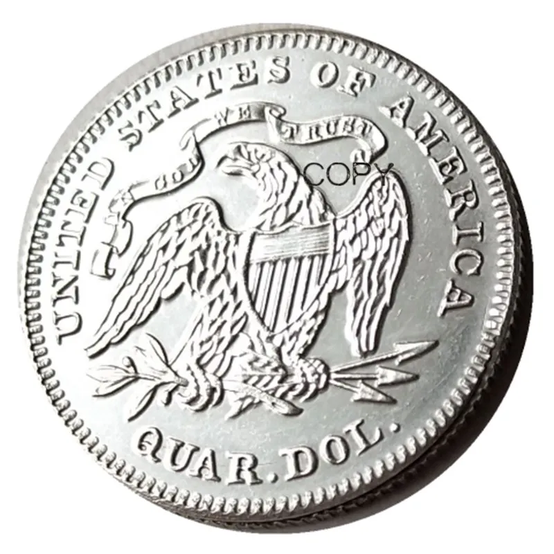 США 1870 1870-CC Сидящая свобода четверть долларов различные Мятные посеребренные 25