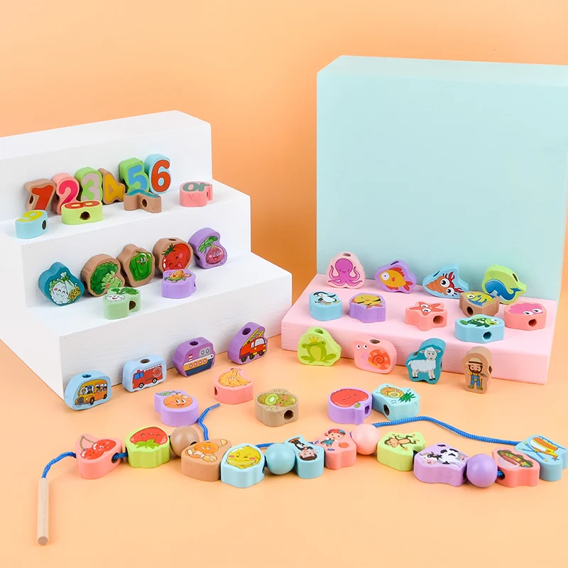 Игрушка Woo Деревянные игрушки для девочек и мальчиков фигурки животных фрукты из