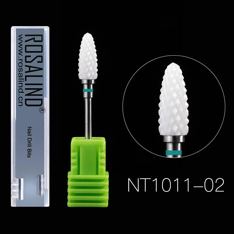 NT1011-02 ROSALIND керамический шлифовальный головной Бур для ногтей Rmove Arcylic поли гель порошок для ногтей Педикюр шлифовальный аппарат инструмент для ногтей - Цвет: NT1011-02