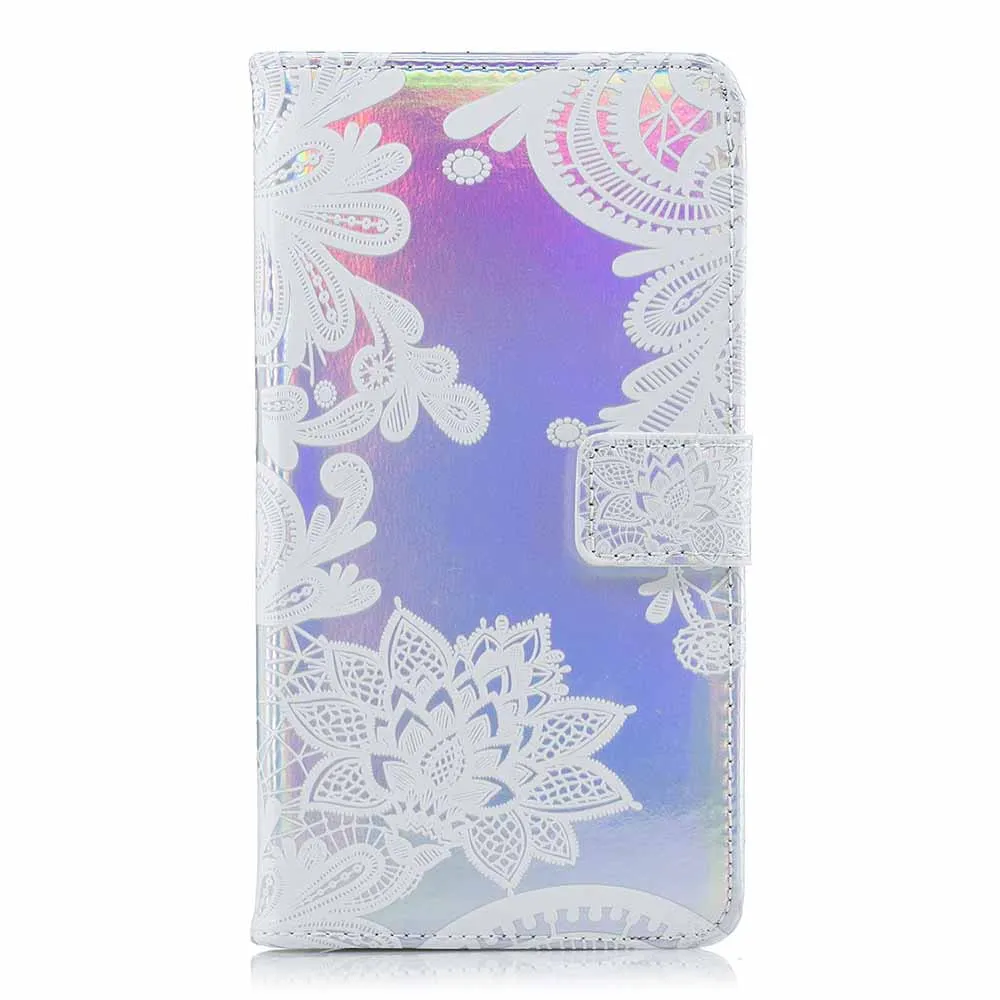 Lace Flower J400F J600F лазерный чехол флуоресцентный откидной Чехол-кошелек для samsung Galaxy S8 S9 A8 A6 Plus J4 кожаный силиконовый чехол B37 - Цвет: Lace Flower