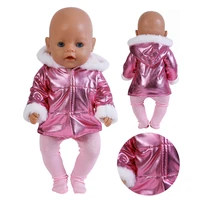 43cm doll down jackets with hat for 17 inch dolls baby new born winter outfits coatleggings doll clothes kids festival gift