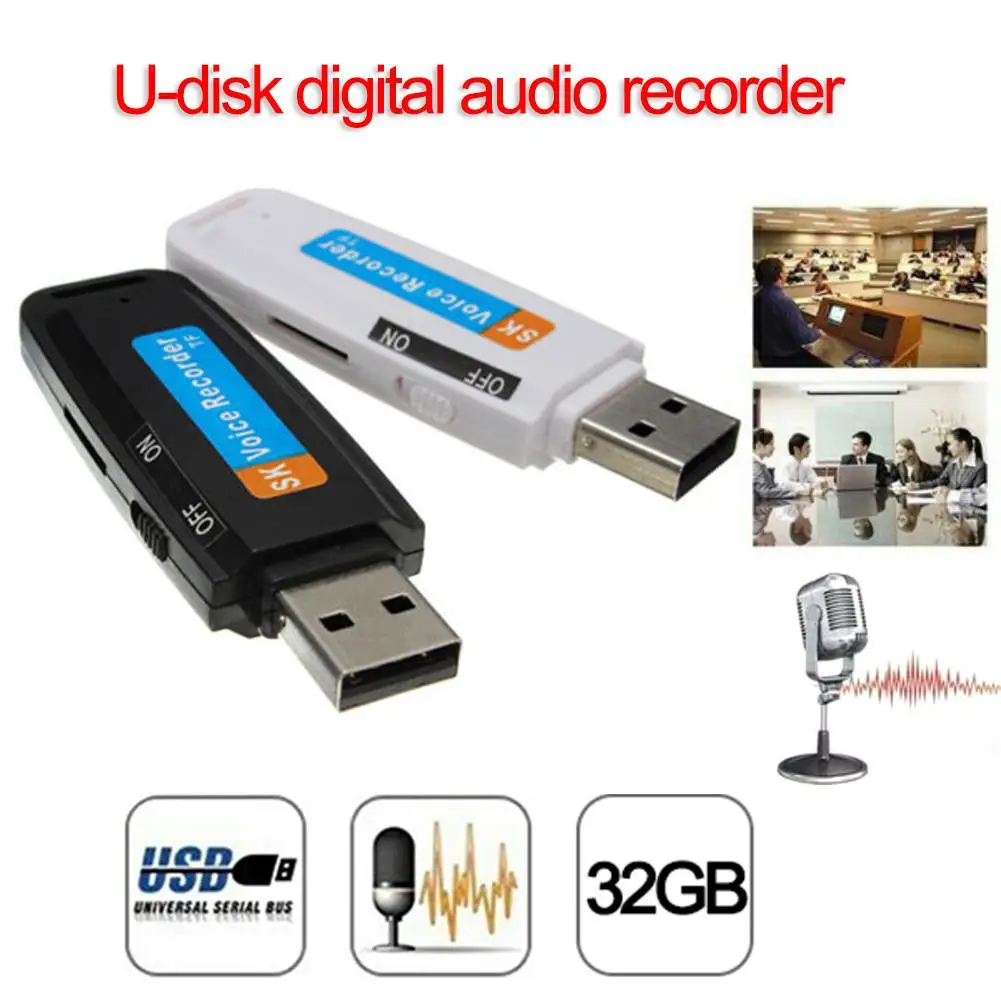 Мини USB Цифровой диктофон U диск зарядное устройство запись звука флэш накопитель