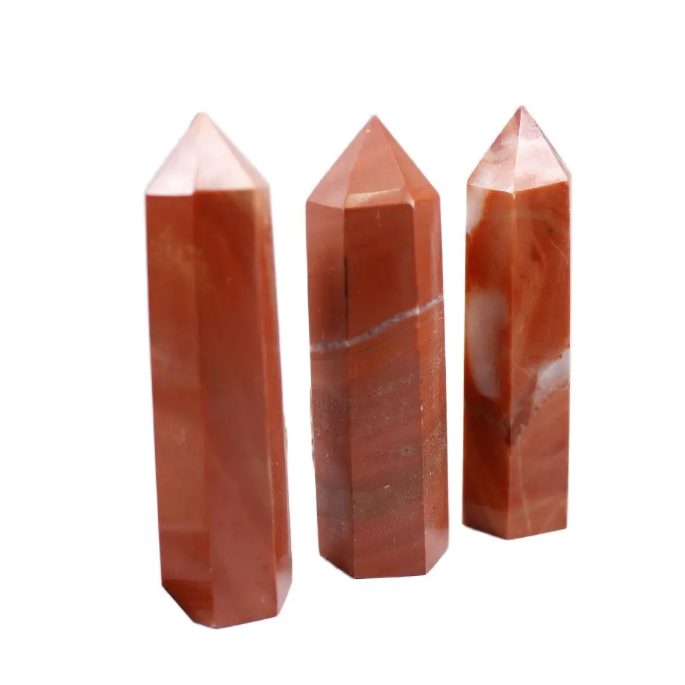 

5-9cm Natural Red Jasper Crystal Points Meditation Healing Obelisk Quartz Wand Ornament for Home Decoration Reiki Energy Gemston