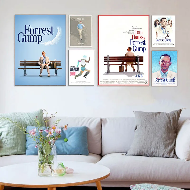 

Классический Кино Forrest Gump, настенное искусство, домашний декор, холст, живопись, искусство, скандинавский декор, кафе, бар, плакаты, холст, укр...