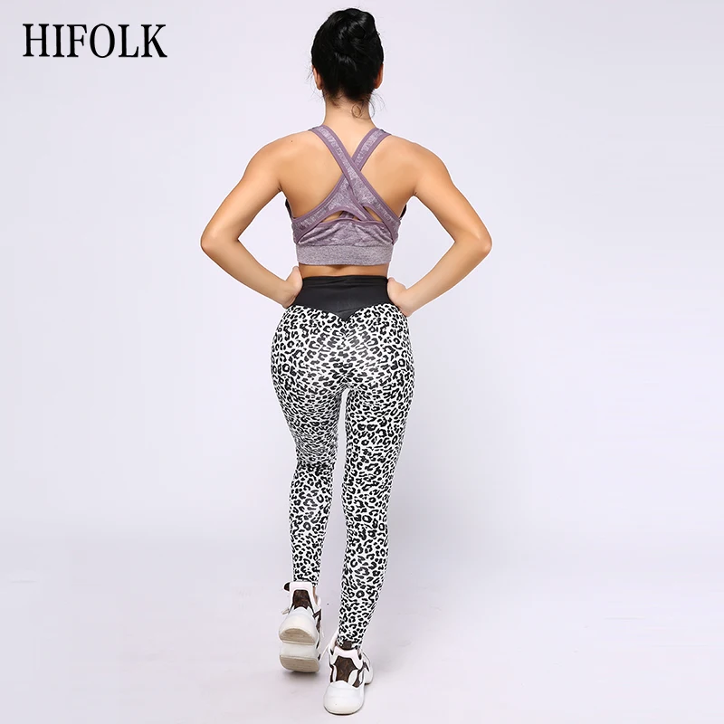 HIFOLK Leopard Leggings Women Sexy Skinny Trousers High Waist Push Up Fitness legging Female Activewear Pants Polyester Leggins