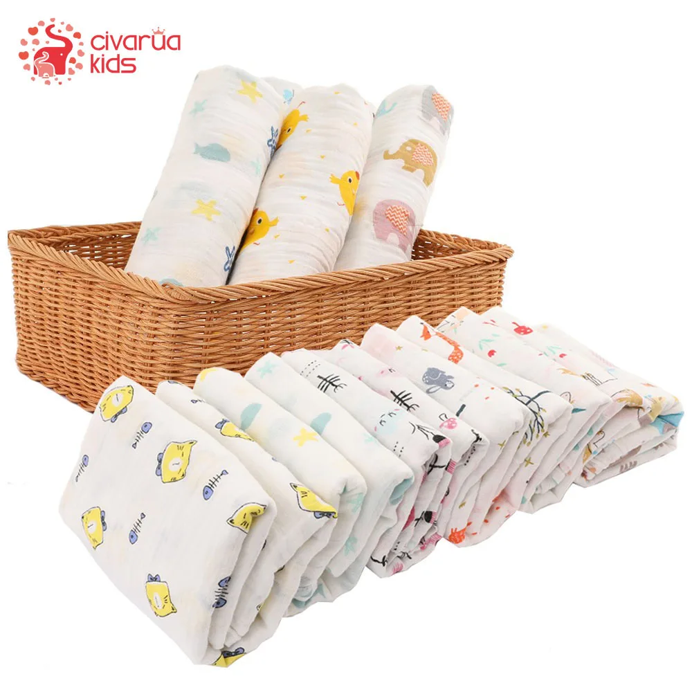 Детское одеяло для пеленания унисекс мягкое шелковое хлопковое муслиновое