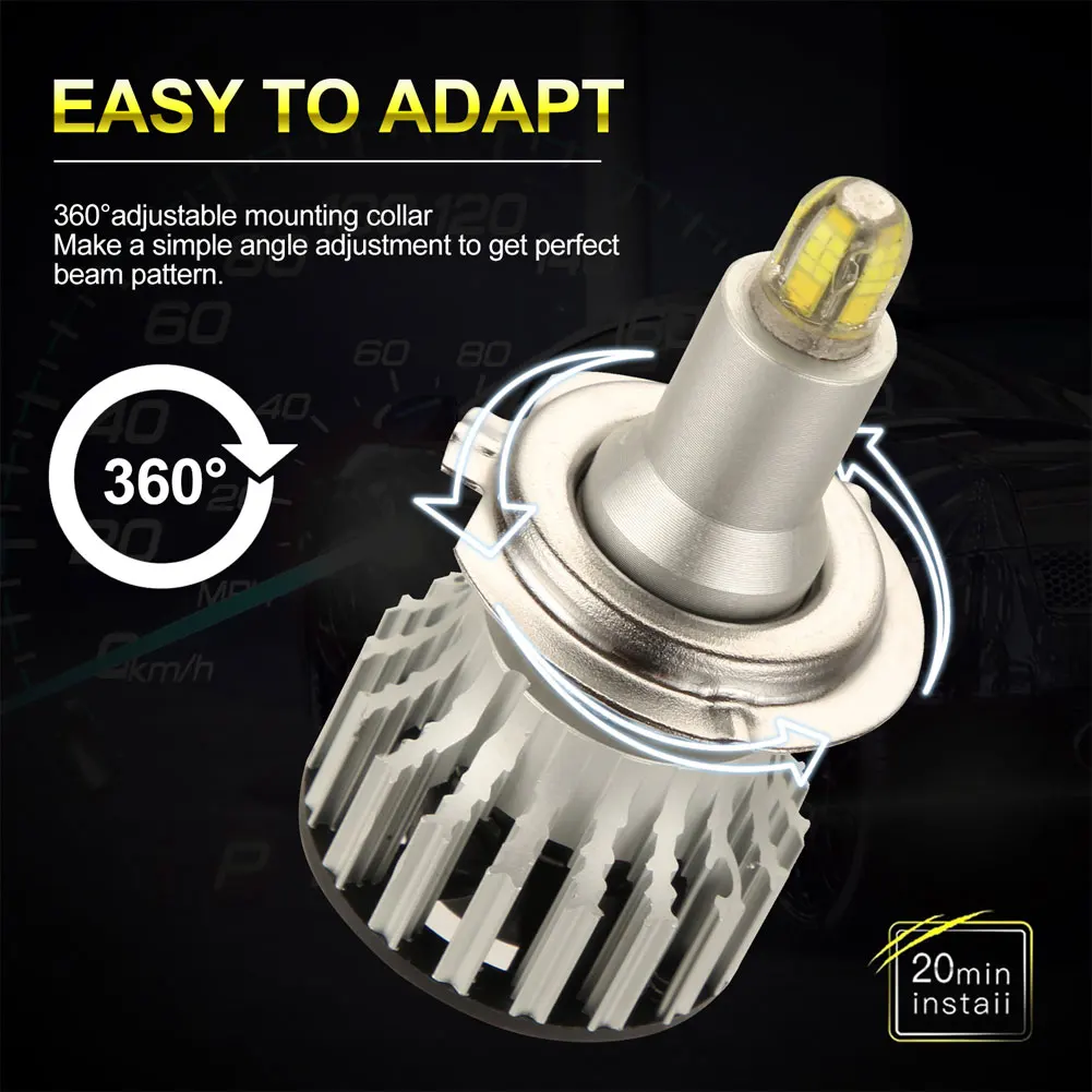 

H7 Auto Car LED 18000LM 8 Sides 110W 3D Led Headlights Bulbs High Power 360 degree Lamp High Or Low Beam Motorcycle Signal Lamps