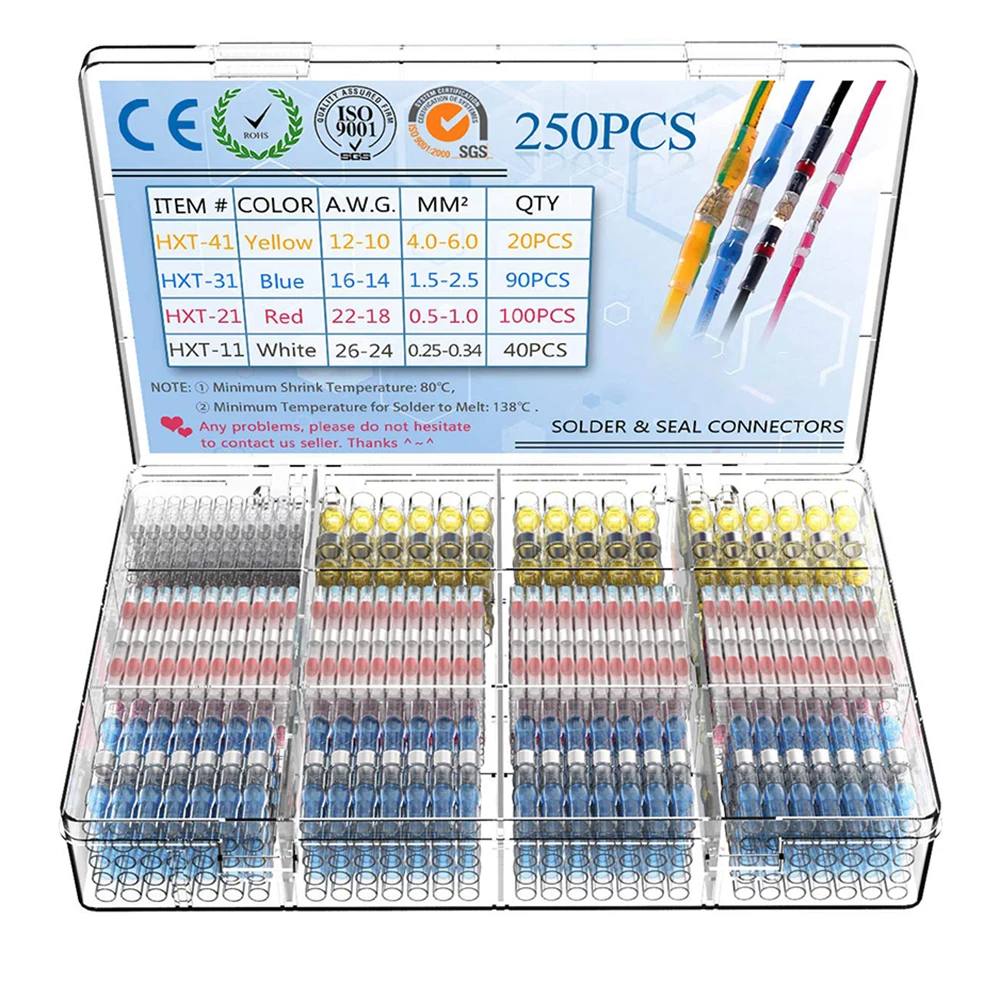 250/500 шт. термоусадочные клеммы для проводов | Обустройство дома