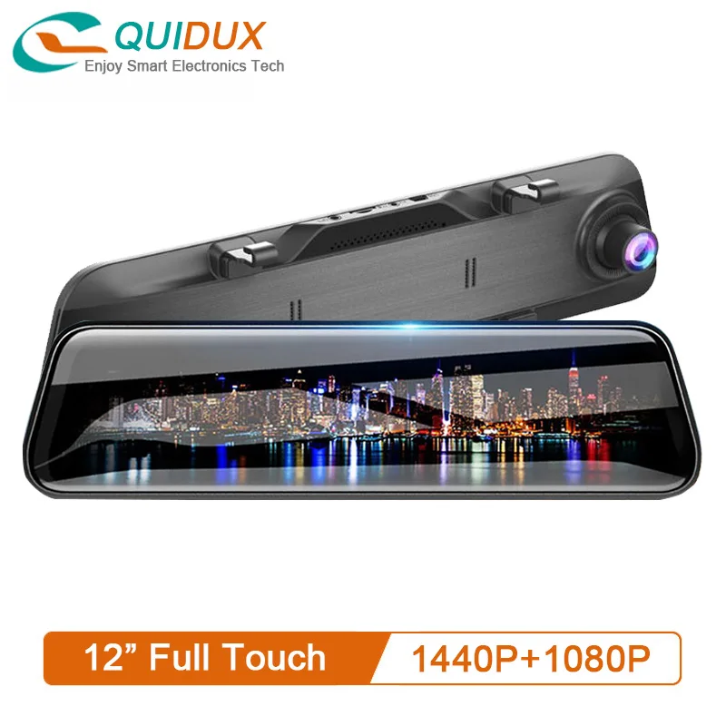 1440P Автомобильный видеорегистратор Камера 1" Full Touch ips экран 2K разрешение автомобильный видеорегистратор заднего вида зеркало двойной объектив видеорегистратор с ночным видением