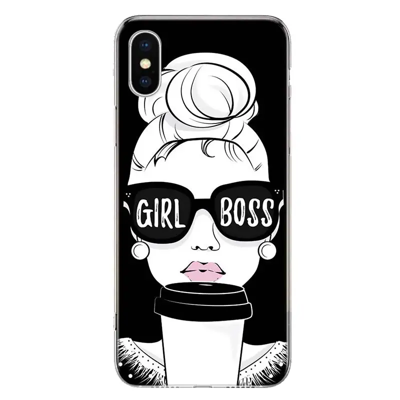 Принцесса Женский Босс Кофейный Чехол для телефона Apple iPhone 11 12 13 14 Pro 7 XR X XS Max 6 6S 8 Plus + Mini 5 SE Печать Мягкий.