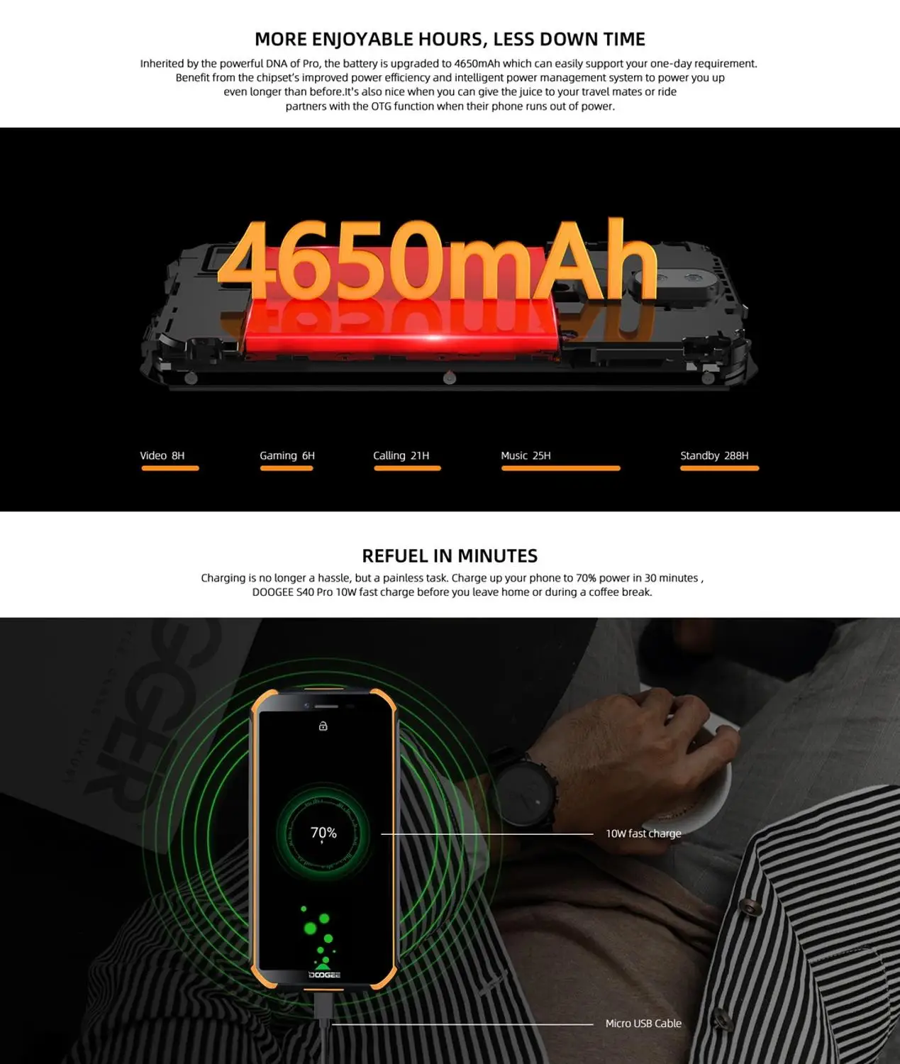 DOOGEE S40 Pro смартфон с 5 5-дюймовым дисплеем восьмиядерным процессором MTK6762D ОЗУ 4 Гб