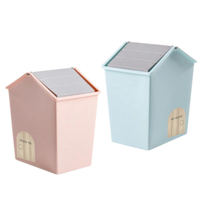 Bedroom Table Trash Can Cute Plastic Recycle Small Stacked Waste Paper Cubo Basura Reciclaje Storage Bin DE50LJ | Дом и сад